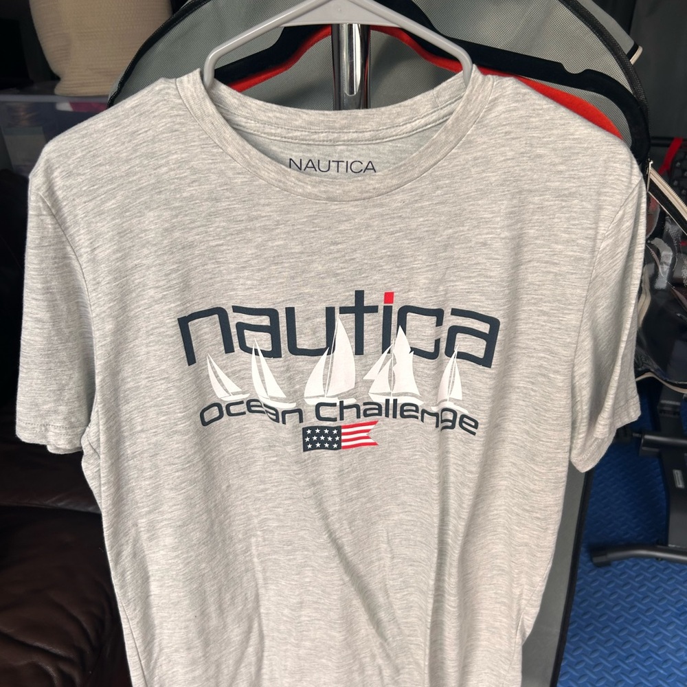 Nautica Men's Light Gray Ocean Challenge Tee